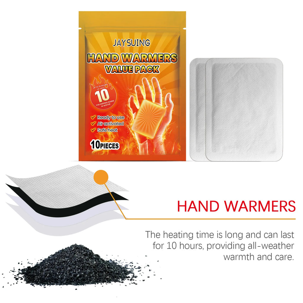 10pcs Warmer Pack Stickers Lasting Heating Self Adhesive Body Hand Warmers