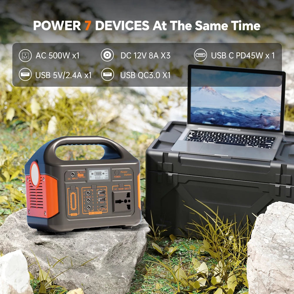 Portable 500W 300W Power Station AC 110V Solar Generator Charging Station