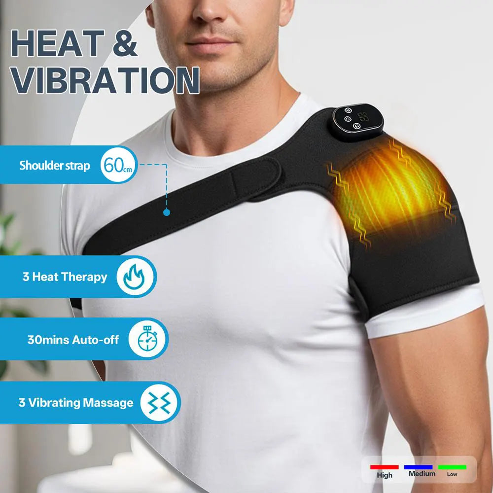 Smart Heated Massage Brace Shoulder 3 Gear Temperature Adjustment Heated Shoulder Hot Compression Pad
