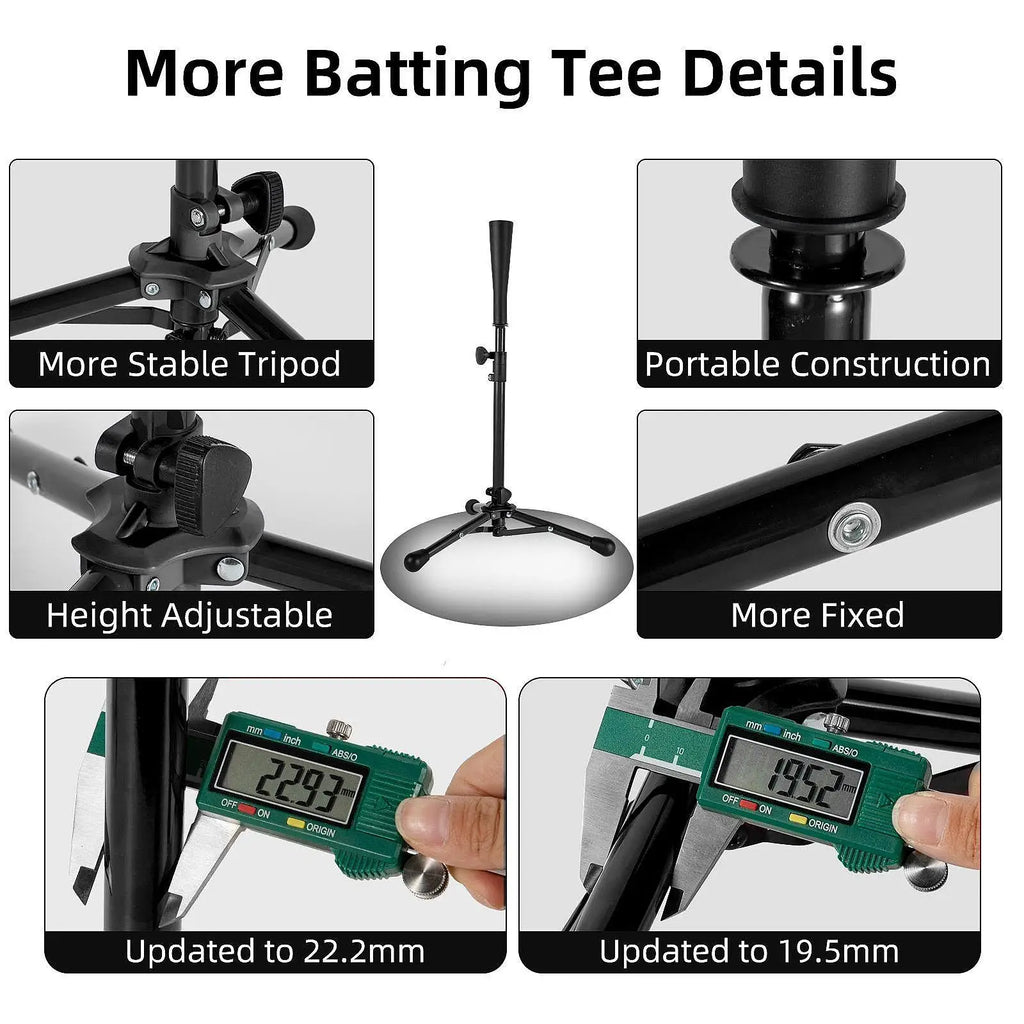 Foldable Baseball Batting Tee Tripod Adjustable Tripod Stand Tee for Hitting Training Practice Portable