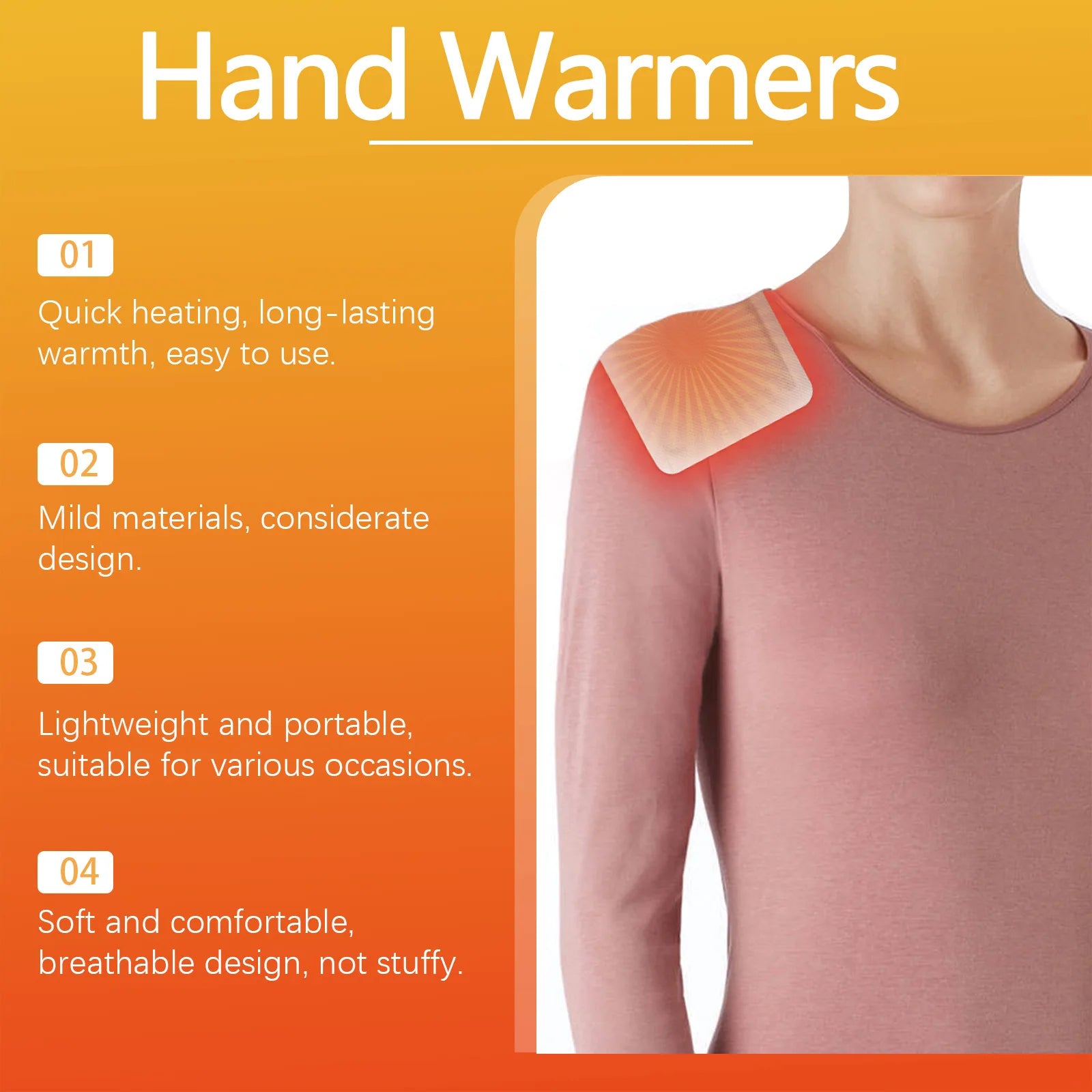 10pcs Warmer Pack Stickers Lasting Heating Self Adhesive Body Hand Warmers