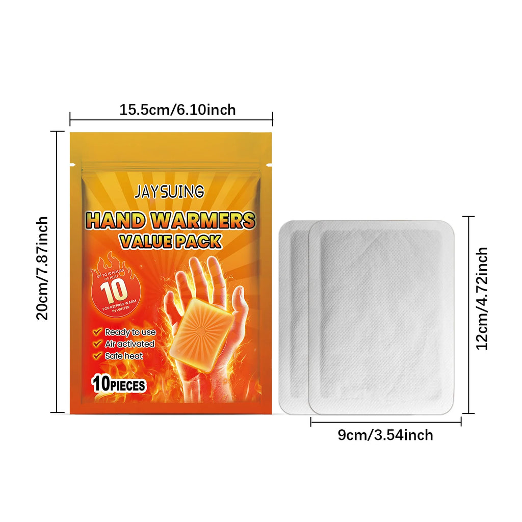 10pcs Warmer Pack Stickers Lasting Heating Self Adhesive Body Hand Warmers