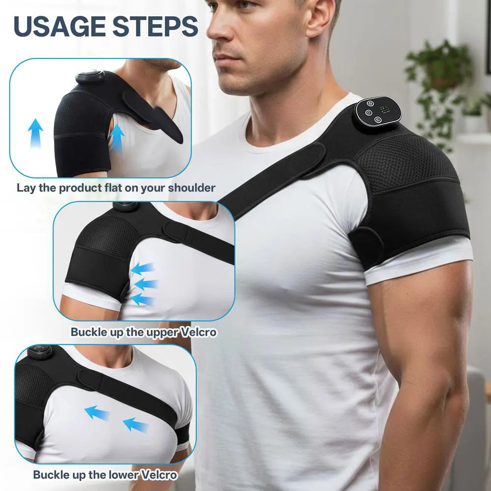 Smart Heated Massage Brace Shoulder 3 Gear Temperature Adjustment Heated Shoulder Hot Compression Pad