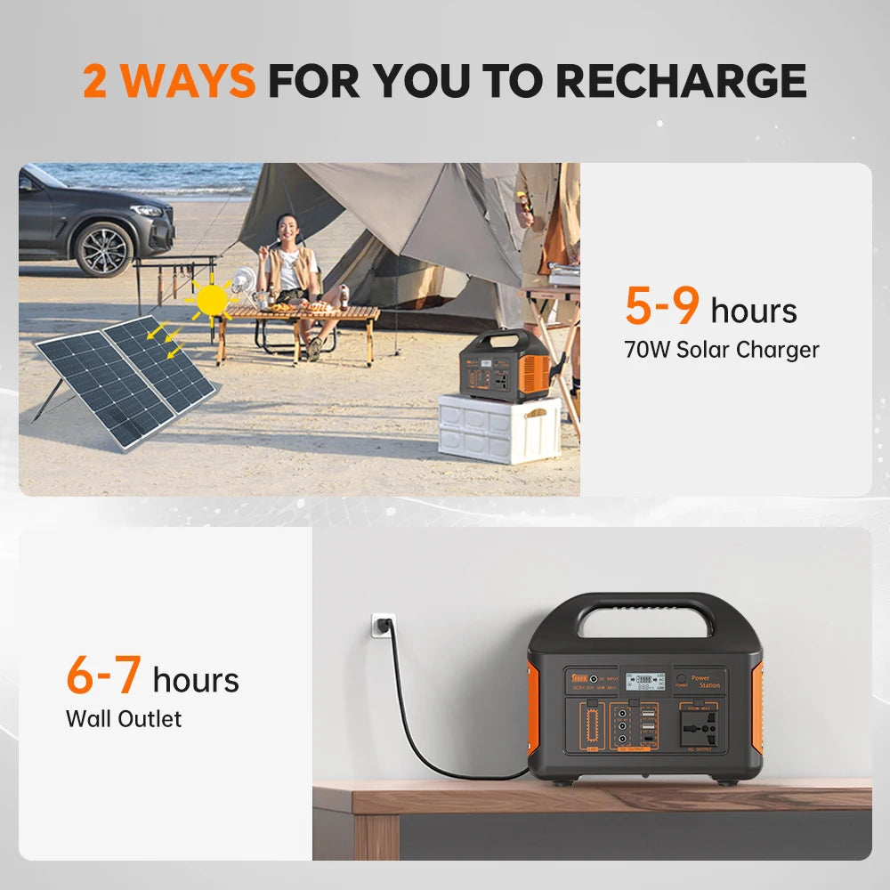 Portable 500W 300W Power Station AC 110V Solar Generator Charging Station