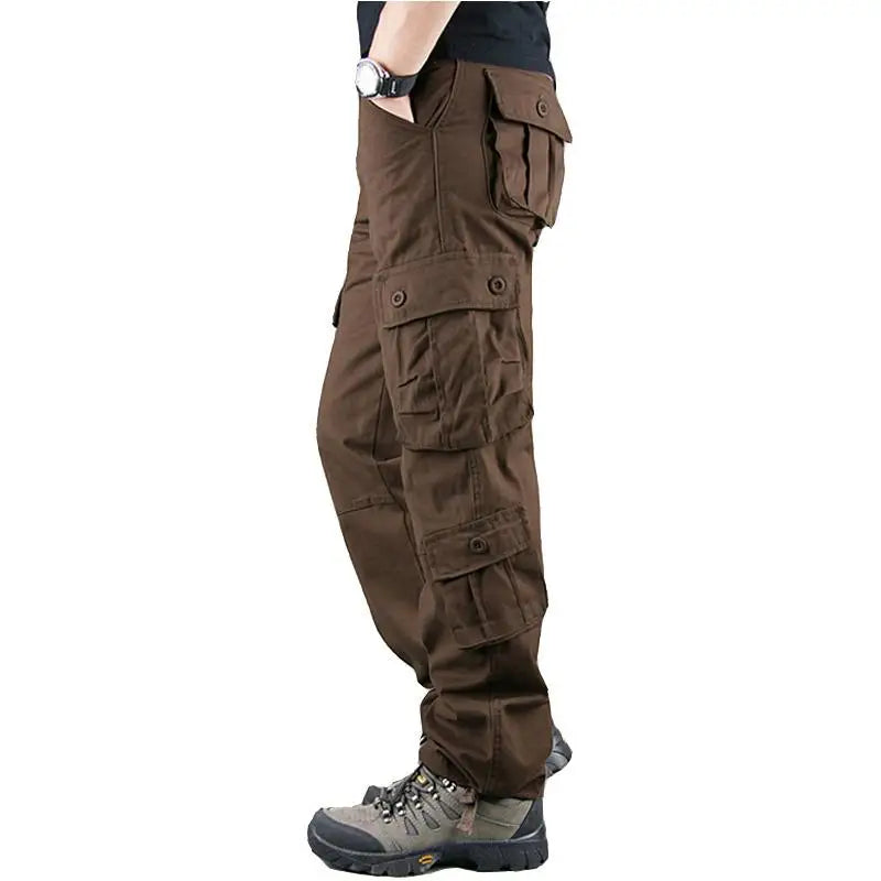 Men's Tactical Camouflage Overalls High-Quality Cotton Multi-Pocket Trousers Sports Training Casual Work Pants from China