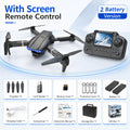 ZNLYRION 4K RC Drone with Screen Remote Control  Dual Camera Optical Flow Positioning Obstacle Avoidance Foldable FPV WIFI APP Control One Key Return 360° Flip Quadcopter Toy for Beginners