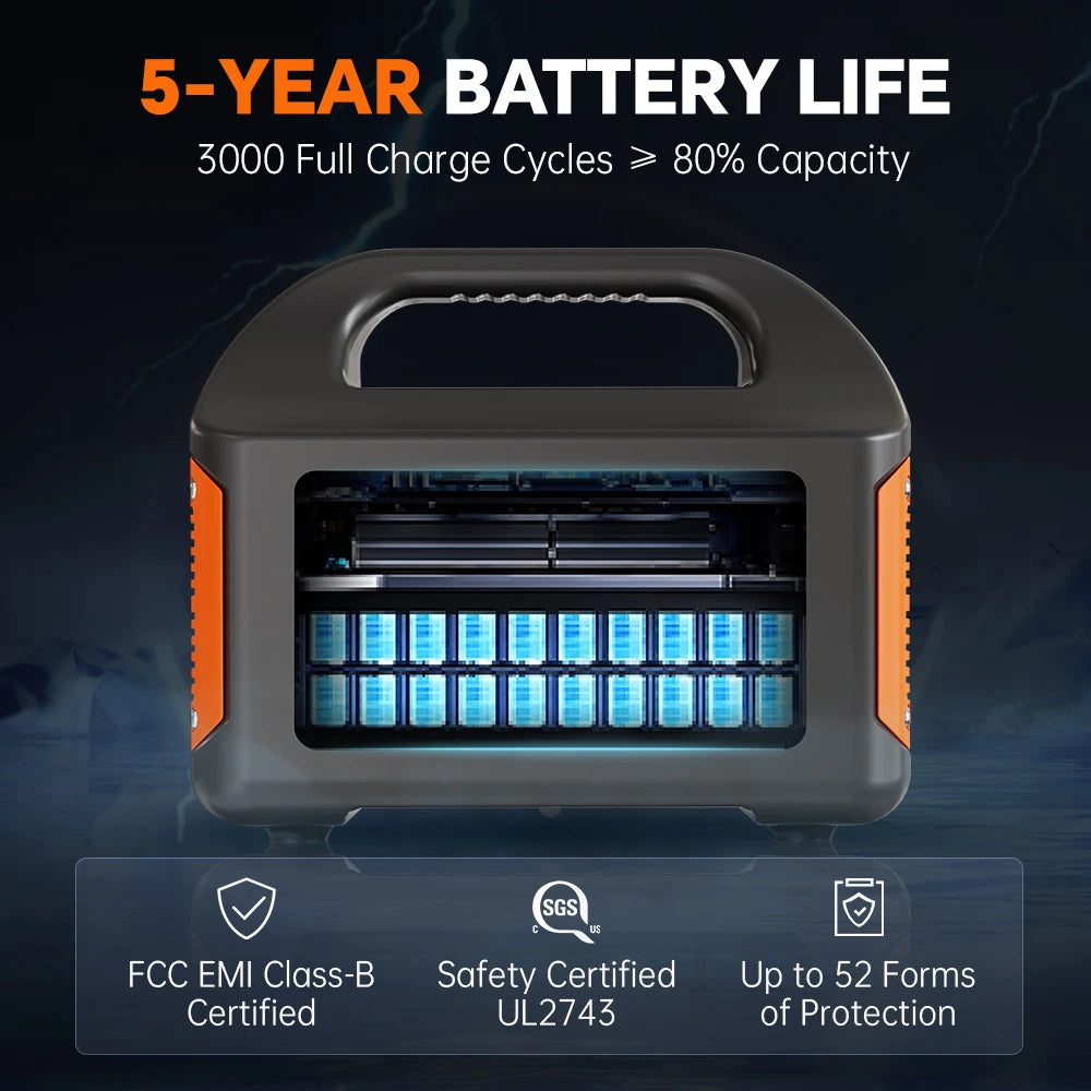 Portable 500W 300W Power Station AC 110V Solar Generator Charging Station