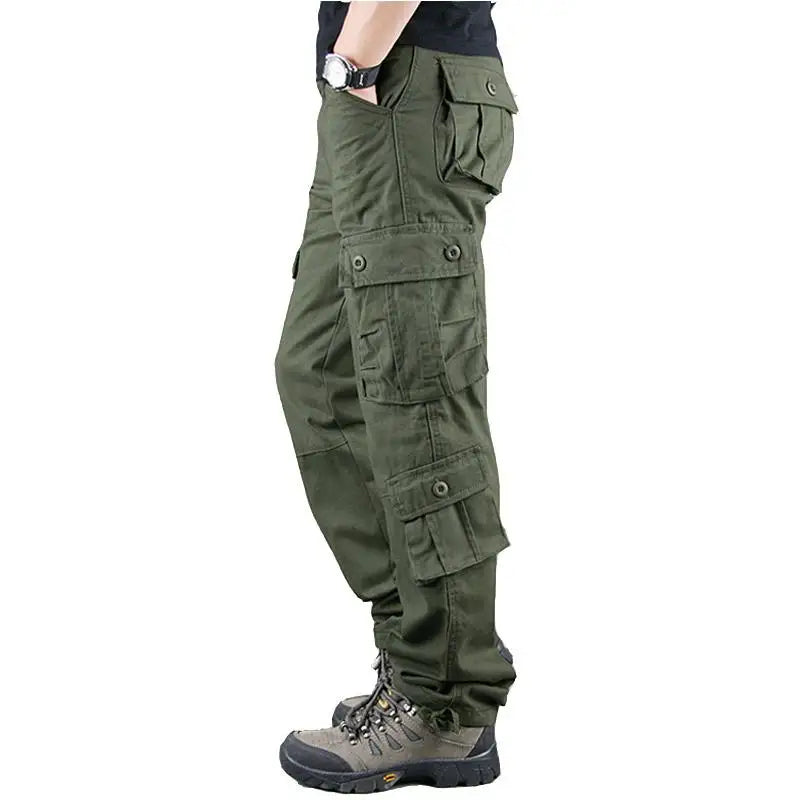 Men's Tactical Camouflage Overalls High-Quality Cotton Multi-Pocket Trousers Sports Training Casual Work Pants from China