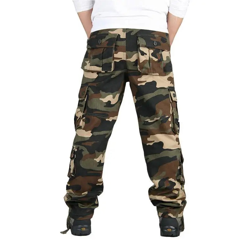 Men's Tactical Camouflage Overalls High-Quality Cotton Multi-Pocket Trousers Sports Training Casual Work Pants from China