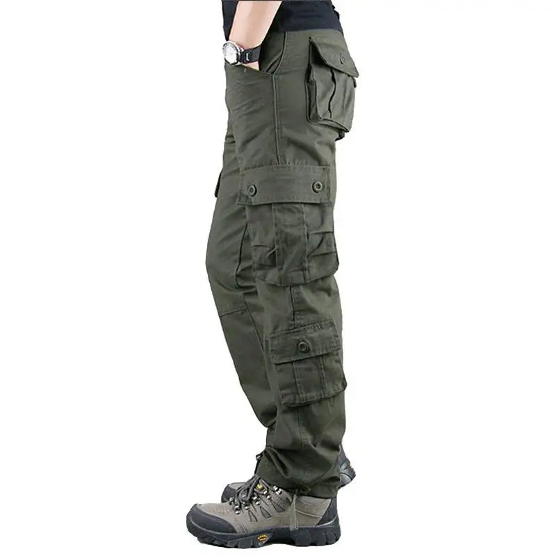 Men's Tactical Camouflage Overalls High-Quality Cotton Multi-Pocket Trousers Sports Training Casual Work Pants from China