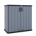 All-Weather Storage Box with Floor and Removable Shelf for Patio and Lawn