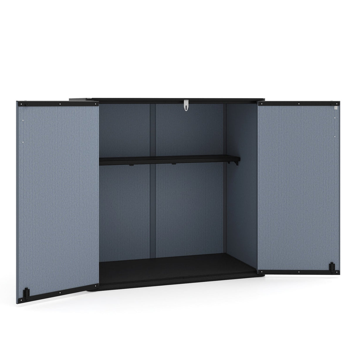 All-Weather Storage Box with Floor and Removable Shelf for Patio and Lawn