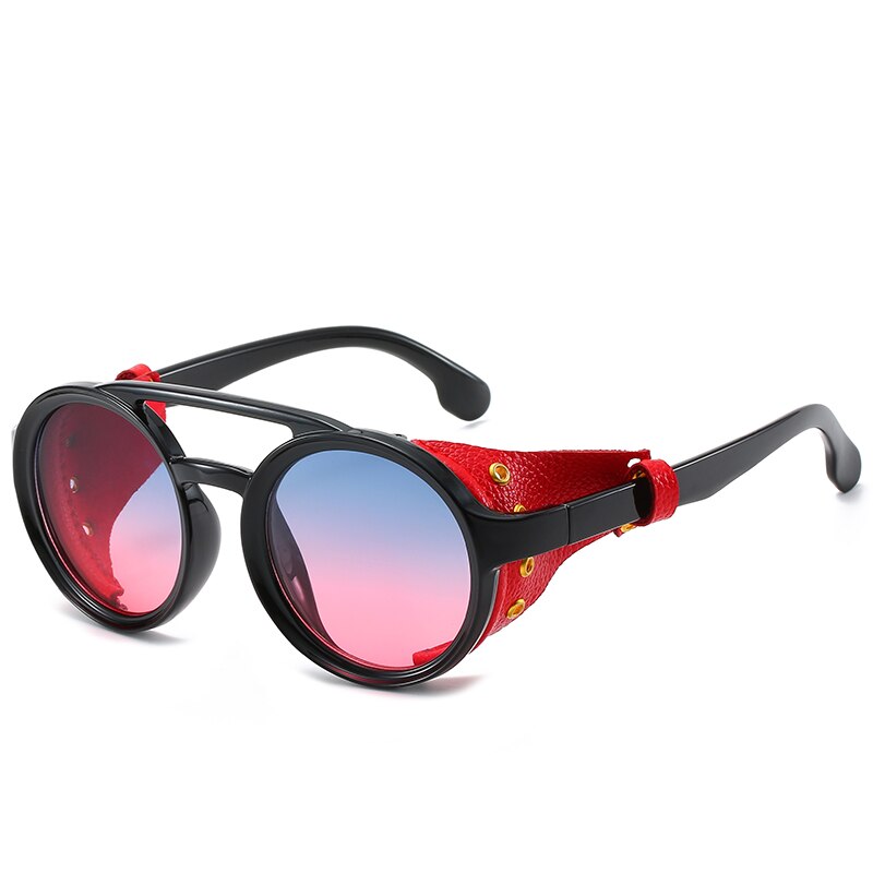 Steampunk Round Sunglasses – Vintage Retro Metal Frame UV Protection Eyewear