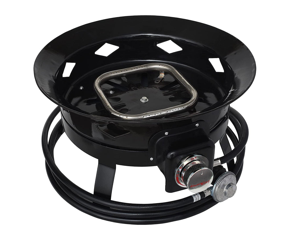 Flame King Outdoor Portable Propane Gas 19″ Fire Pit Bowl with Self Igniter Cover Carry Straps