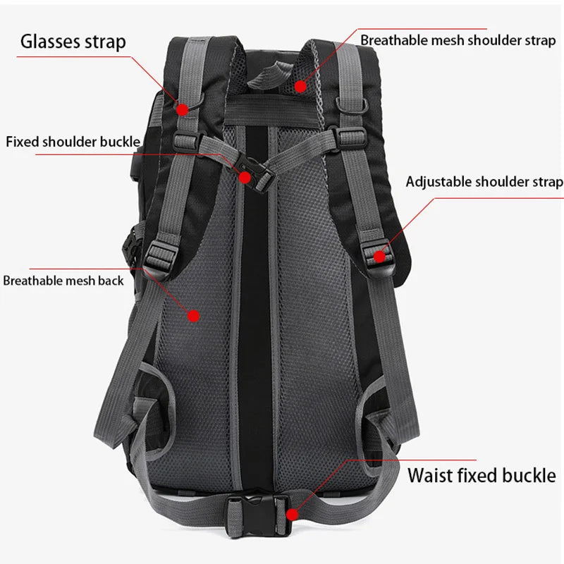 Anti-theft Mountaineering Waterproof Backpack Men Riding Sport Bags Outdoor Camping Travel Backpacks Climbing Hiking Bag For Men from China