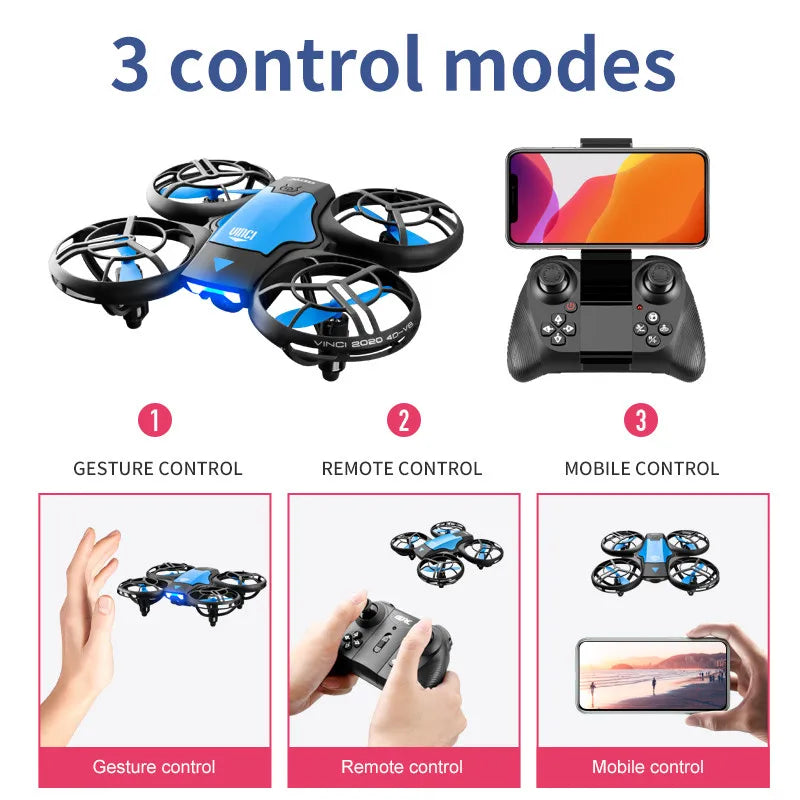 V8 New Mini Drone 4k profession HD 1080P Wide Angle Camera WiFi FPV RC Dron Height Keep Drones Helicopter Kids Toys 4DRC from China