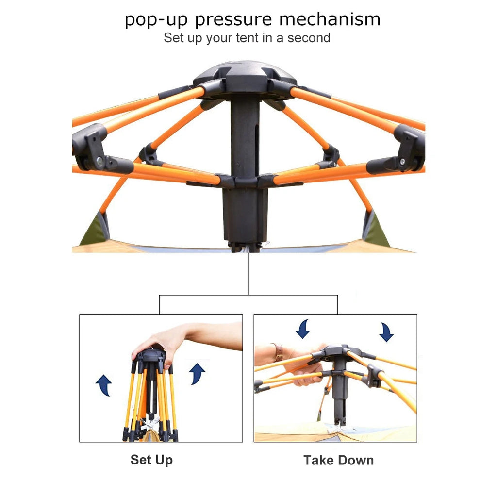 Desert & Fox Pop-up Automatic Tent 3-4 Person Instant Camping Tent Backpacking Family Dome Tents for Camping Hiking Travelling from China