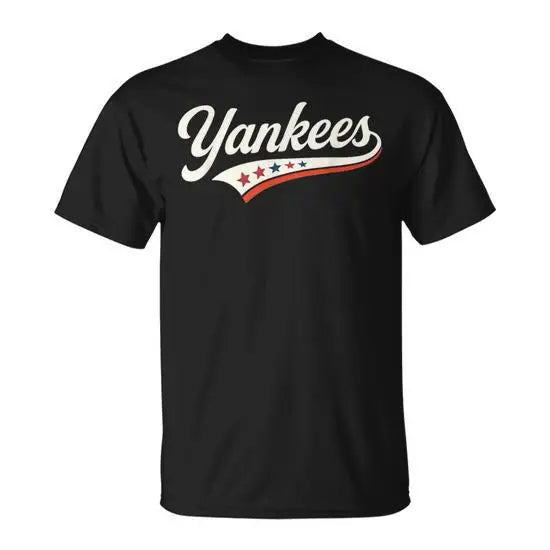 Yankees Vintage Style T-Shirt Black Crew Neck Unisex Adult Size