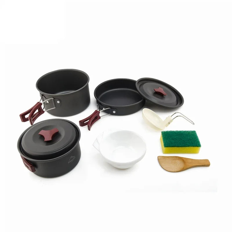 Camping Cookware Set and Outdoor Pot Tableware Kit