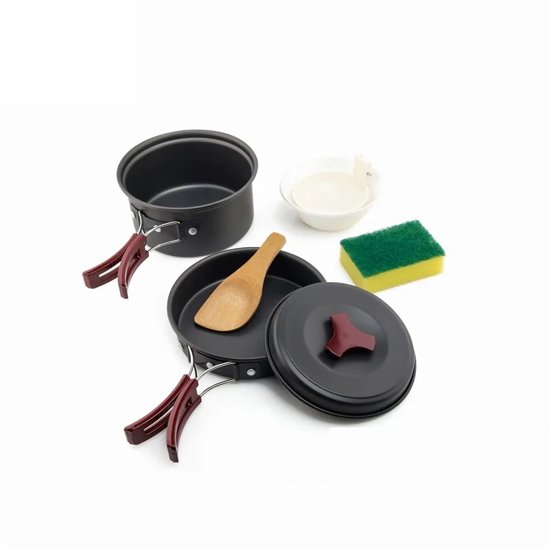 Camping Cookware Set and Outdoor Pot Tableware Kit