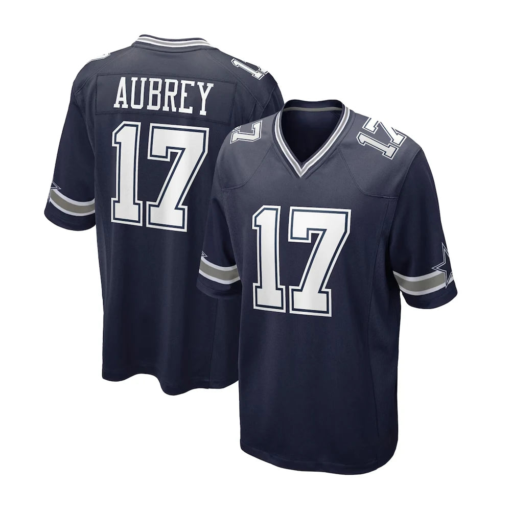 Dallas Cowboys (#17 Aubrey) American Football Jerseys from China (S&H $10)