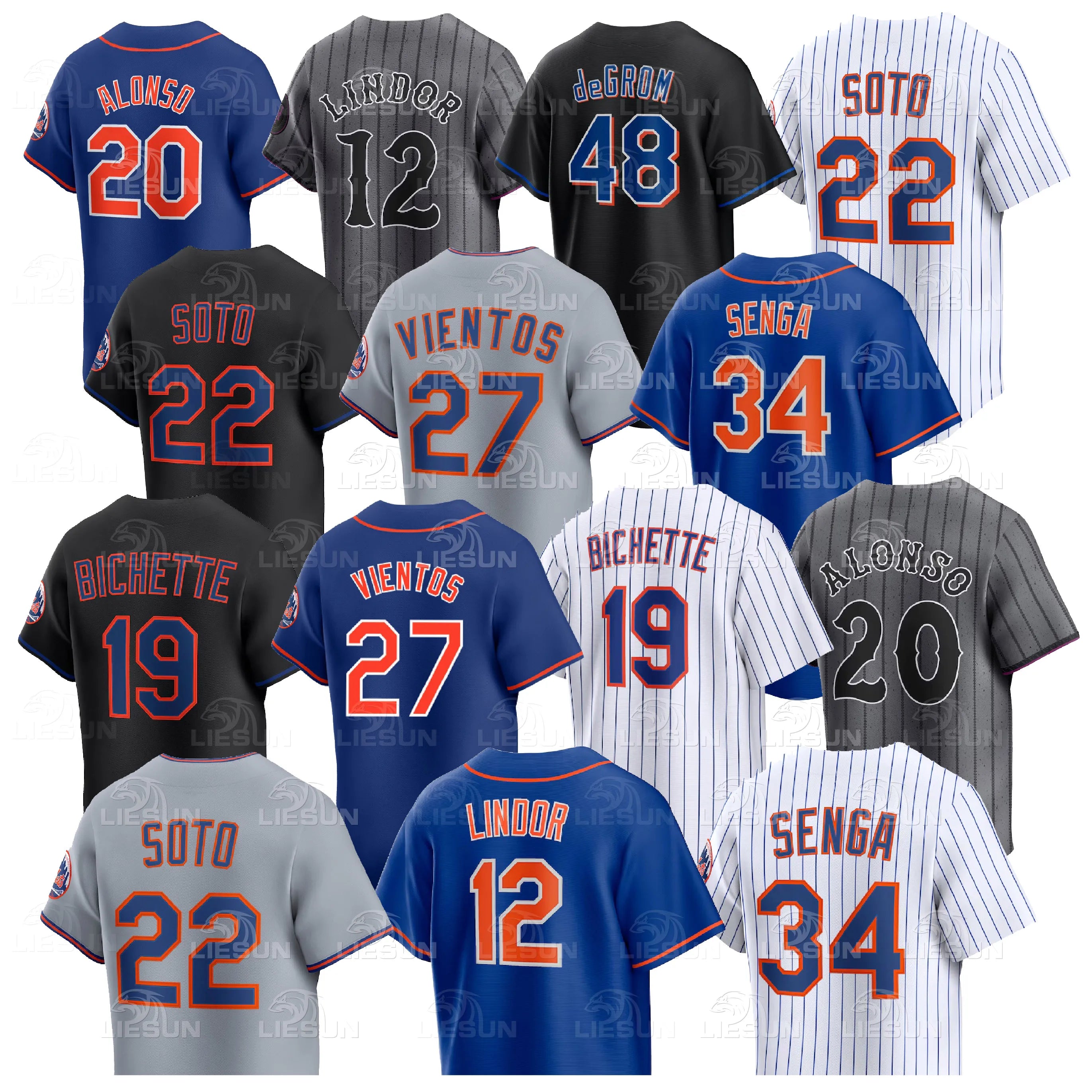 Wholesale Top Quality New York Mets (Star Players) American Baseball Jersey from China (S&H $10)