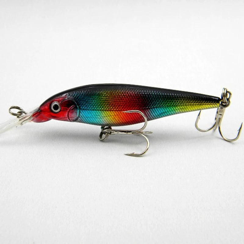 10 PCS Fake Fish Lure Set Wobbler Baits with Built-in Bell Hard Fishing Supplies for Bass Trout Salmon Artificial Bionic Lures