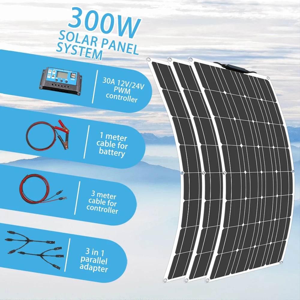 100 Watt Solar Panel 200w 300w 400w Flexible PET Solar Panel