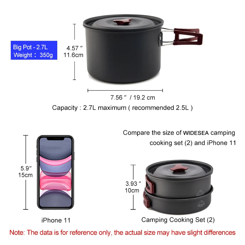 Camping Cookware Set and Outdoor Pot Tableware Kit