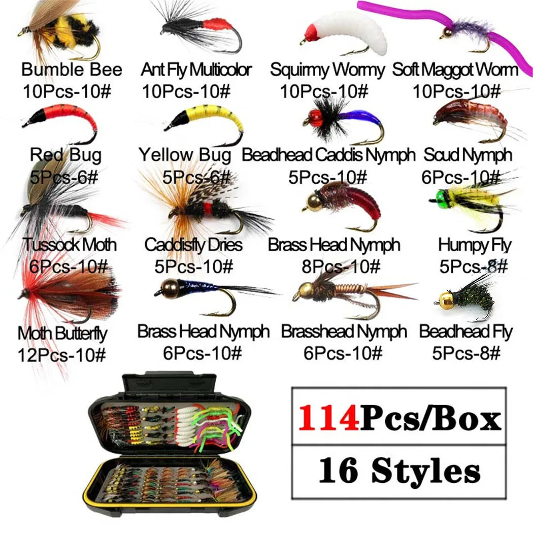 40-148 Pieces Assorted Fly Fishing Kit