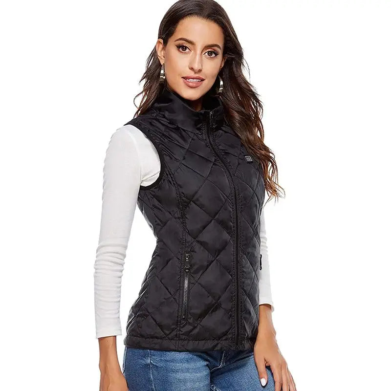 Women 9-zone dual switch Heating Flexible Thermal Vest
