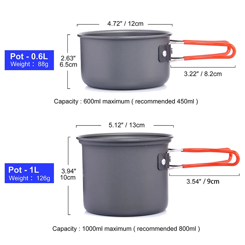 Camping Cookware Set  and Outdoor Tableware Equipment Supplies