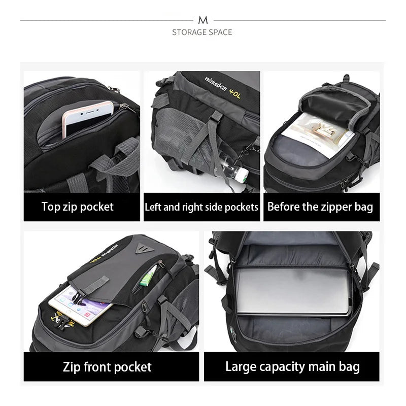 Anti-theft Mountaineering Waterproof Backpack Men Riding Sport Bags Outdoor Camping Travel Backpacks Climbing Hiking Bag For Men from China