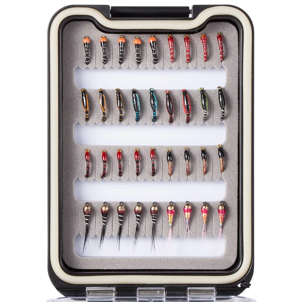 Bassdash Fly Fishing Flies Kit Assortment with Box,36pcs with Dry Wet Flies, Nymphs, Streamers from China