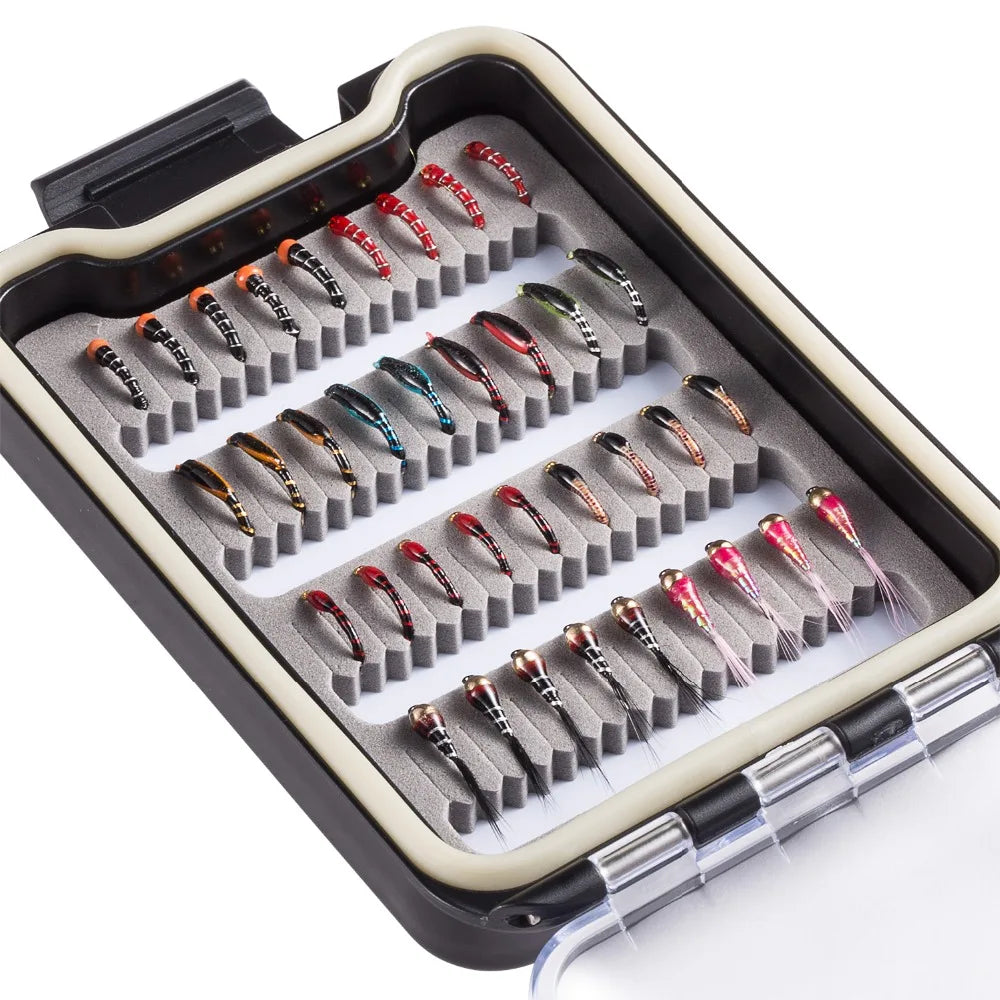 Bassdash Fly Fishing Flies Kit Assortment with Box,36pcs with Dry Wet Flies, Nymphs, Streamers from China