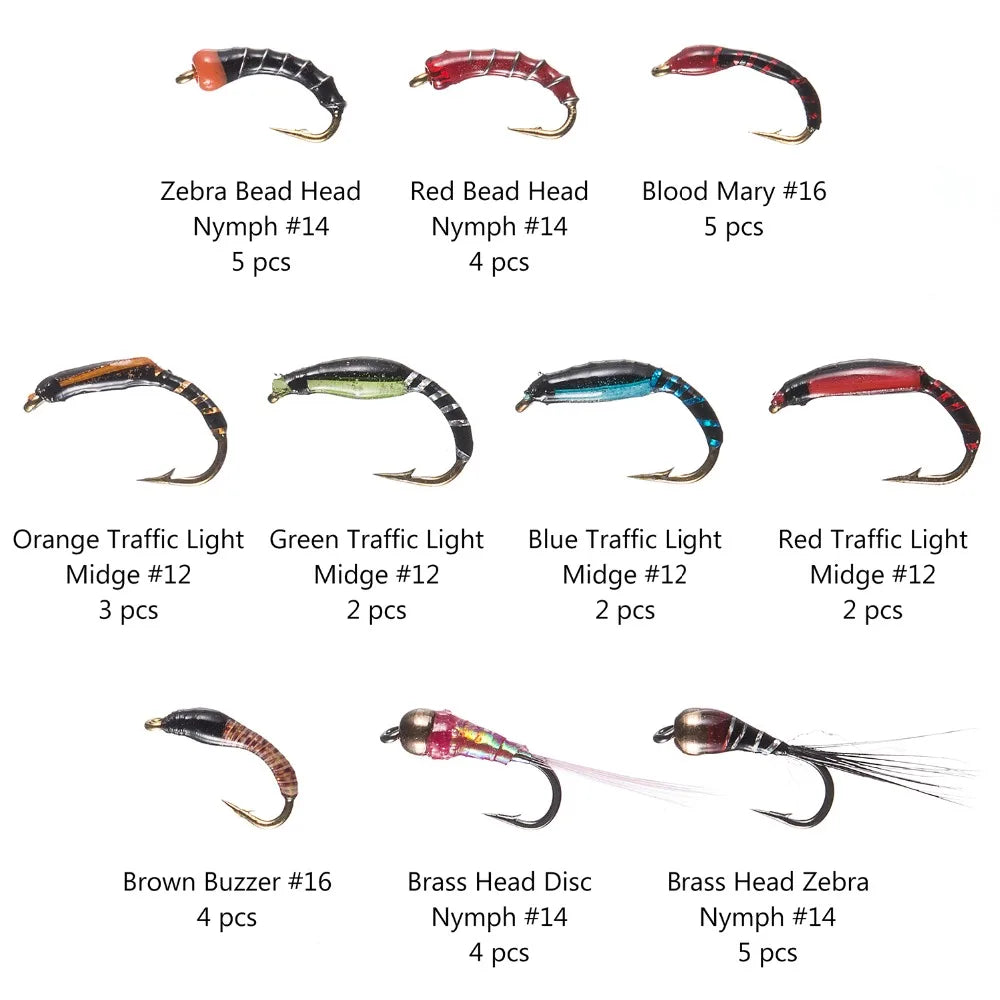 Bassdash Fly Fishing Flies Kit Assortment with Box,36pcs with Dry Wet Flies, Nymphs, Streamers from China