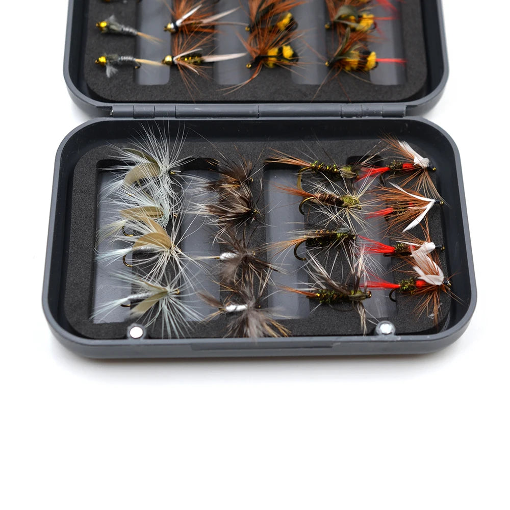 MNFT 32Pcs/Box Trout Nymph Fly Fishing Lure Dry/Wet Flies Nymphs Ice Fishing Lures Artificial Bait with Box from China