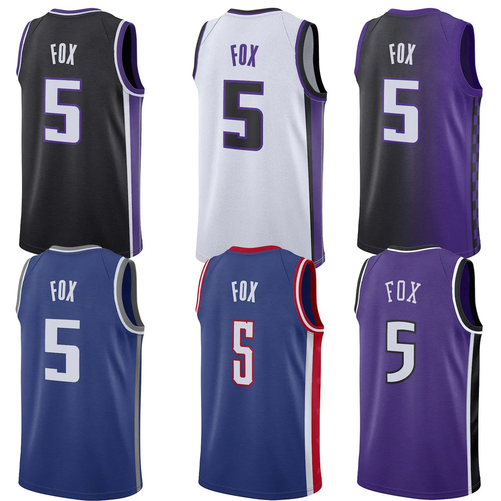 Men's Sacramento Kings (#5 De'Aaron Fox) Basketball Jersey from China (S&H ~$13.85)