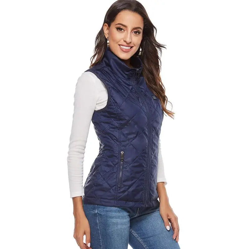 Women 9-zone dual switch Heating Flexible Thermal Vest