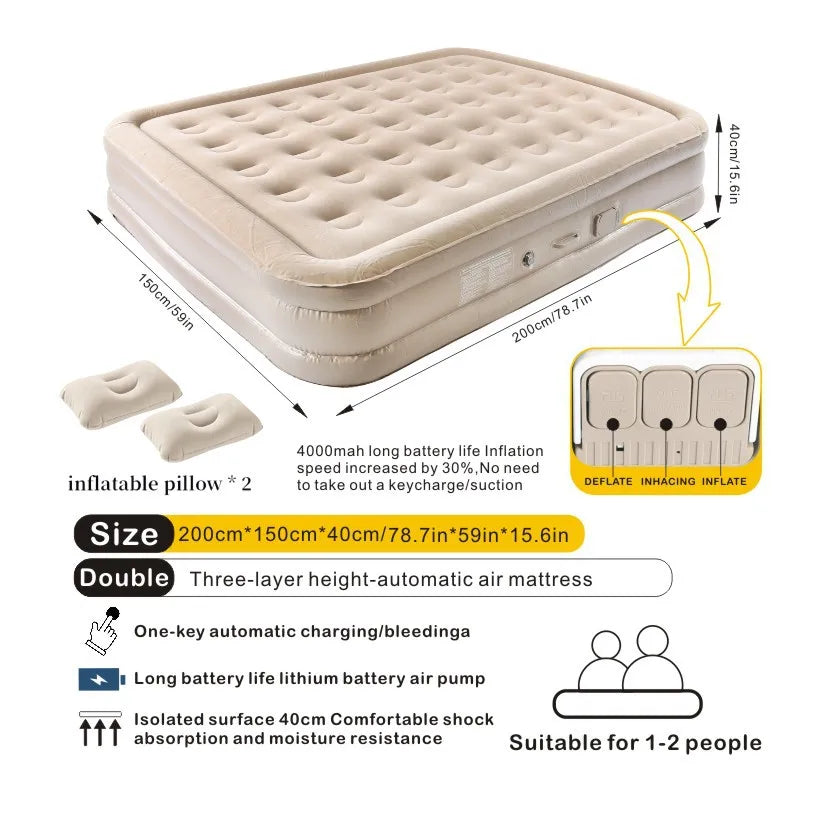 Inflatable Mattress for Camping in Outdoor Tent Portable (S&H $35.48)