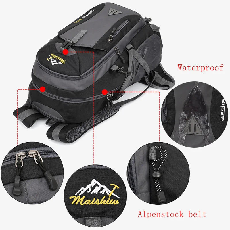Anti-theft Mountaineering Waterproof Backpack Men Riding Sport Bags Outdoor Camping Travel Backpacks Climbing Hiking Bag For Men from China