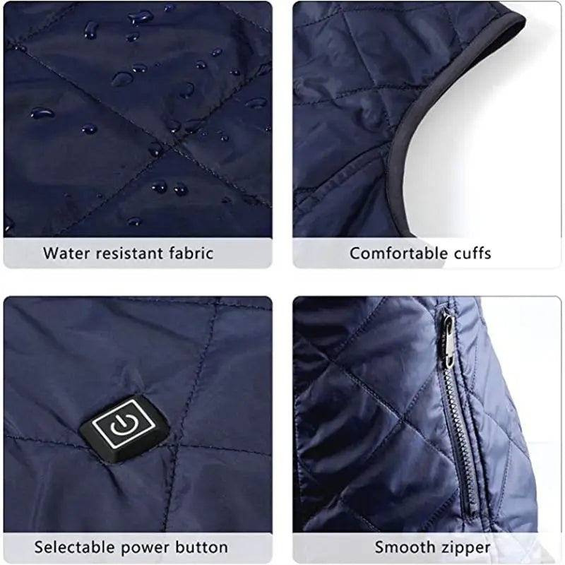 Women 9-zone dual switch Heating Flexible Thermal Vest