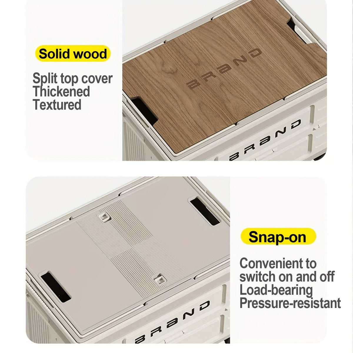 Collapsible Storage Bins Box with Lids And Handle - Portable Plastic Storage