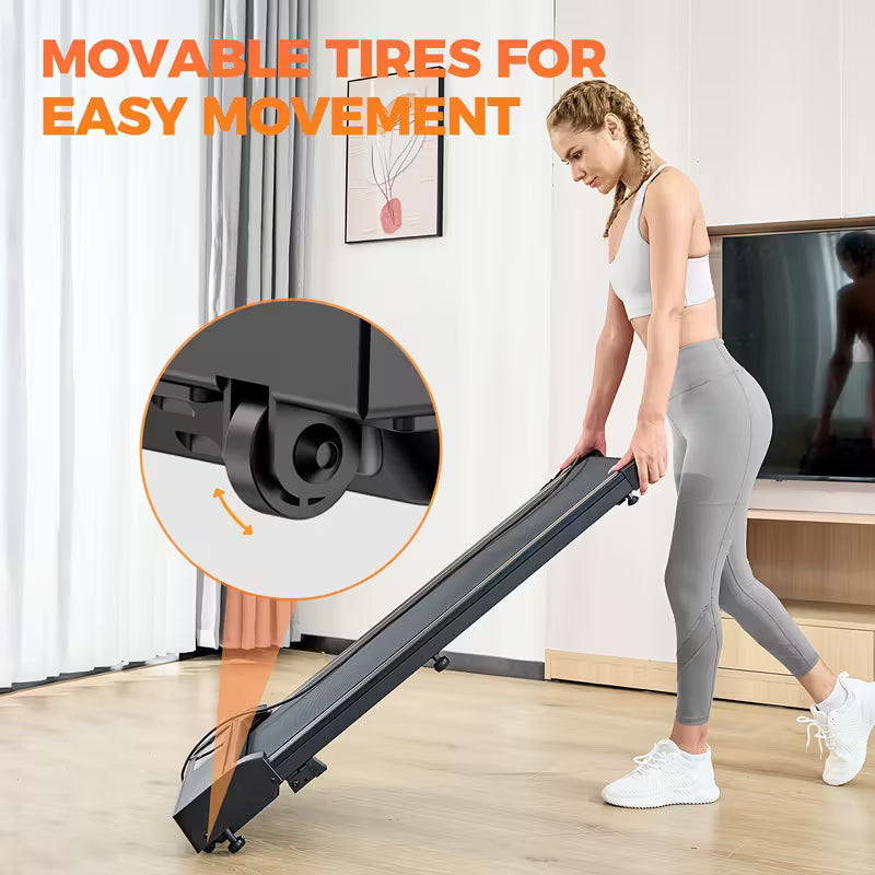 Portable Under Desk Walking Pad Treadmill, Support 2.5HP Lightweight Home Office Fitness Treadmill, 2-in