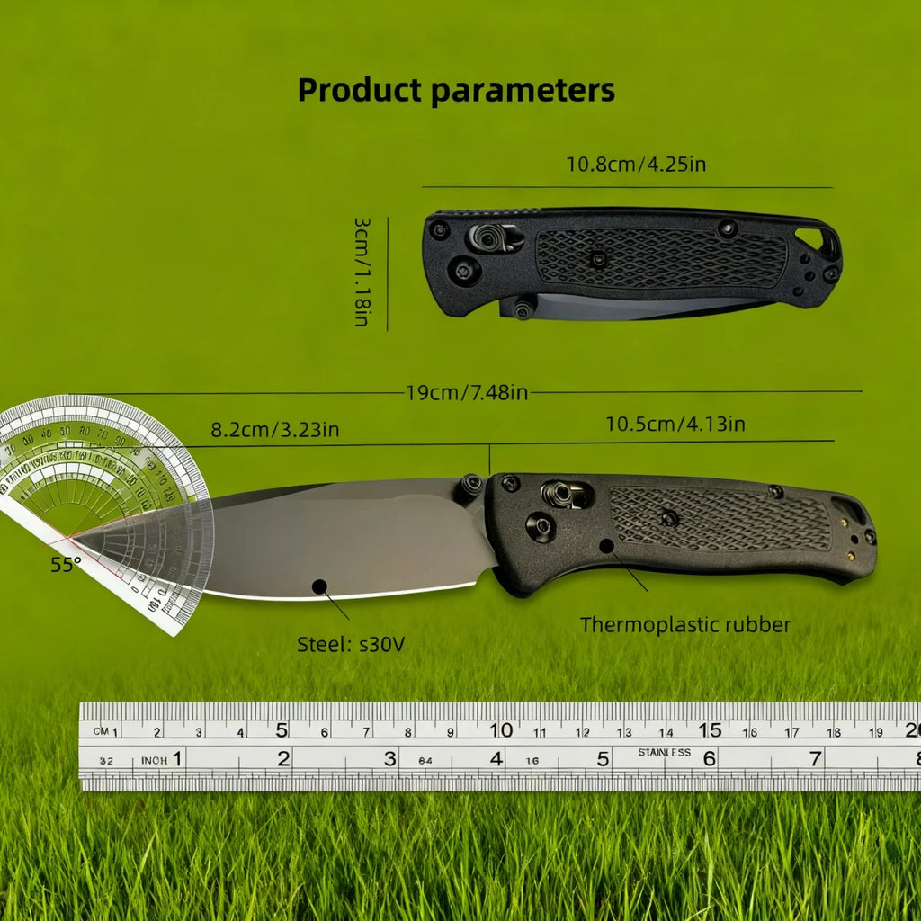 G10 handle S30V one-handed quick-opening folding knife, outdoor camping multifunctional equipment, gifts for men and women.