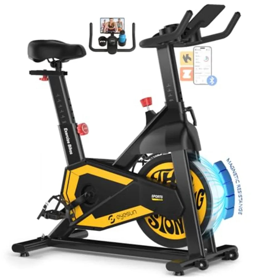 Indoor Cycling Bike for Home Exercise with Adjustable Magnetic Brake Pad Resistance Silent Belt Drive