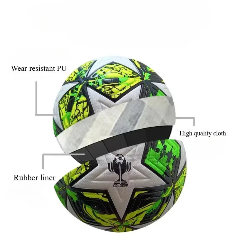 1pc Size 5 Soccer Ball Wear Rsistant Durable Soft PU Leather Seamless Football Adult competition training outdoors from China