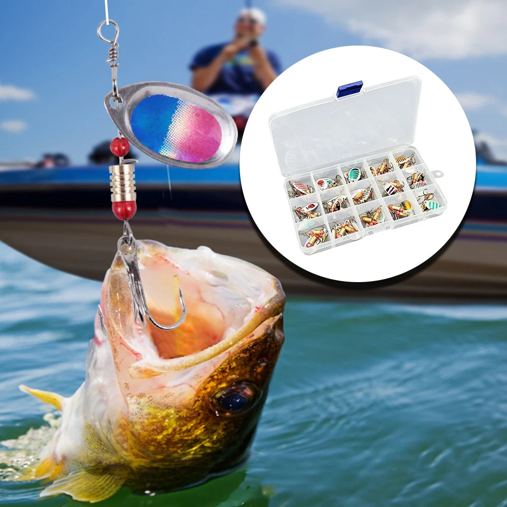 30pcs Metal Spoon Spinner Fishing Lures