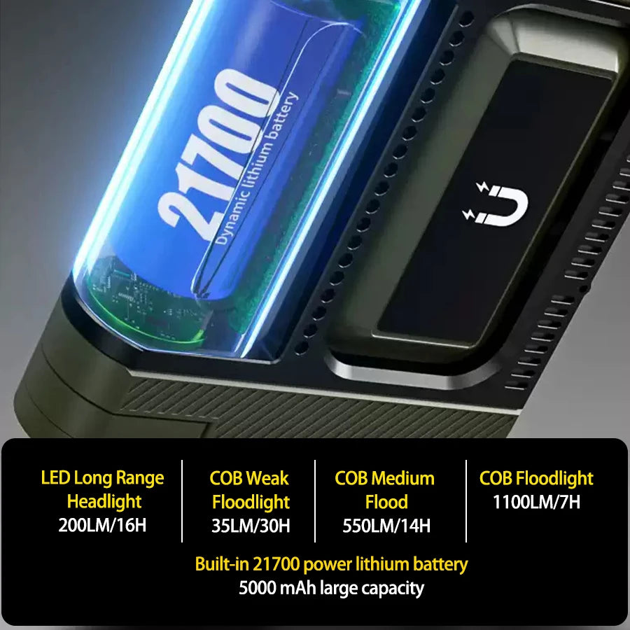 2400LM Solar & USB Chargeable Waterproof LED Camping Light 5000mAh Portable Tent Lantern
