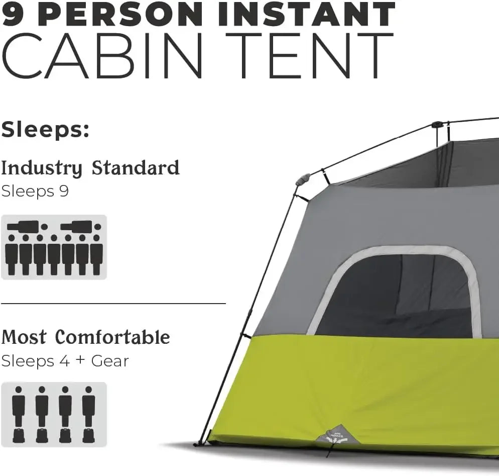 Bestseller 9 Person Instant Cabin Tent - 14' x 9', Green